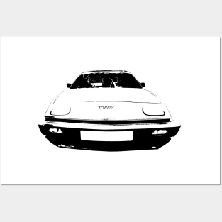 Triumph TR7 British classic car monoblock black and white Posters and Art